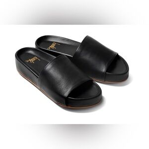 Beek Pelican Leather Platform Sandal in Black size 10